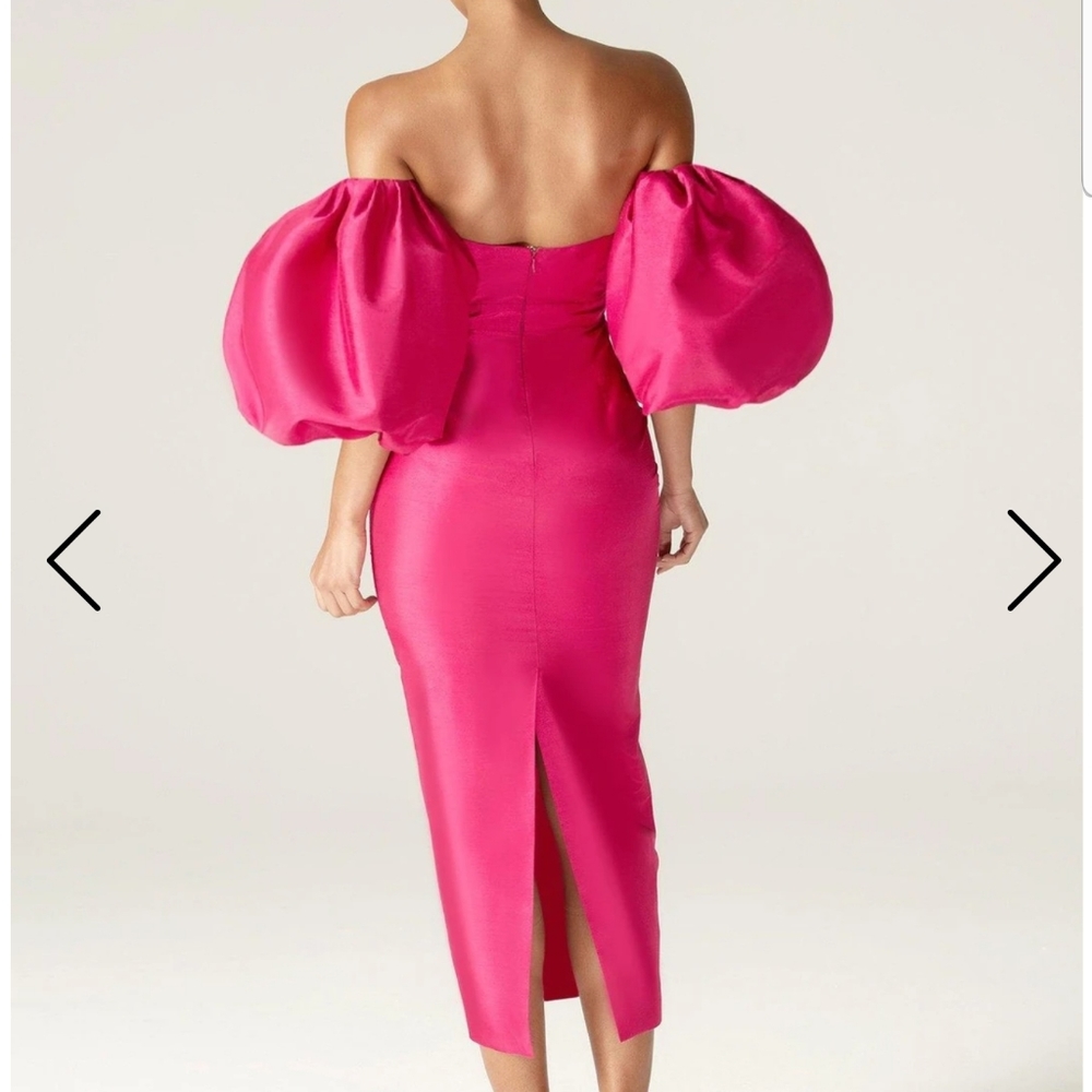 Pink Puff Sleeve Dress - Picture 5 of 6